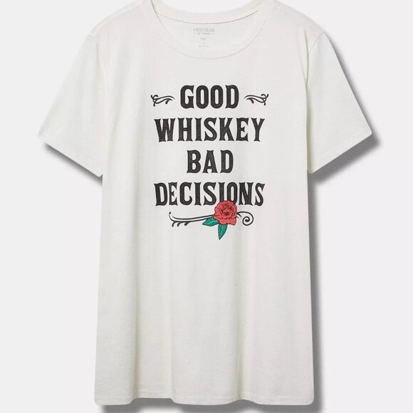 ❤️NWT VINTAGE TORRID GRAPHIC TEE - GOOD WHISKEY COCKTAIL - PLUS SIZE - Picture 9 of 16